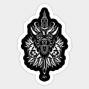 White Wolf & Dagger design Sticker